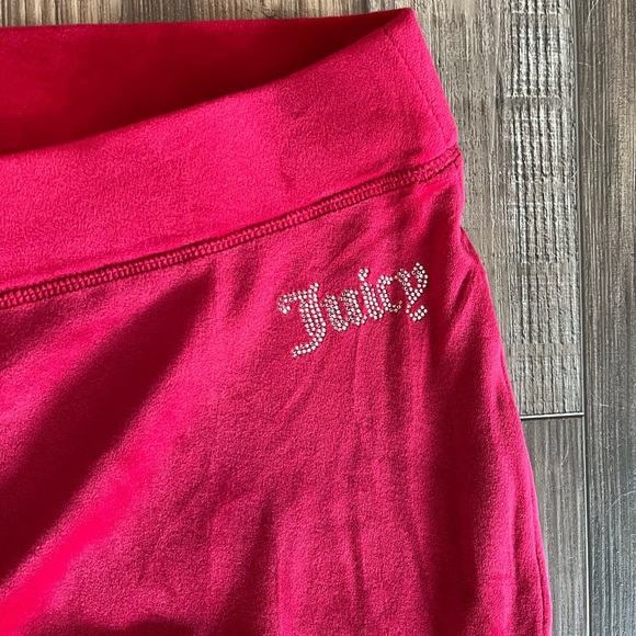NWOT Juicy Couture Velour Red Flare Pants - Picture 3 of 3